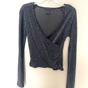 Black Sparkly Stretchy Top- Limited size M